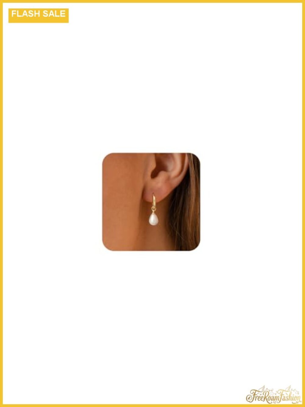 14k Gold Plated Pearl Dangle Drop Earrings Hypoallergenic Stud Lightweight